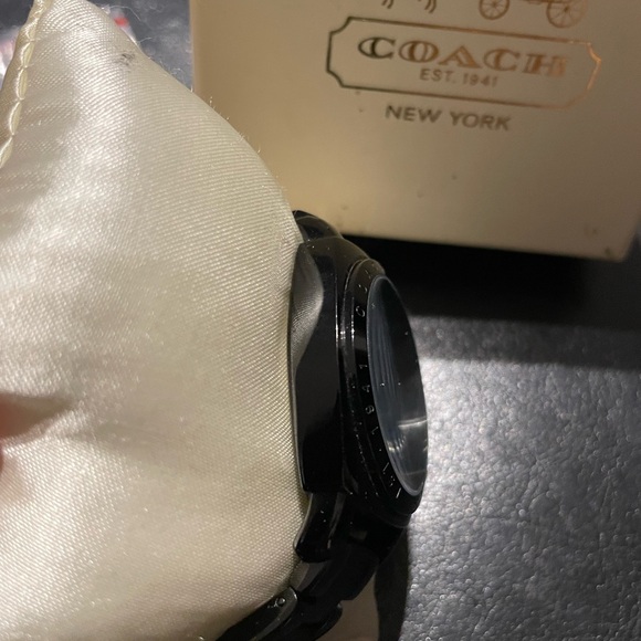 COACH Vintage Rare Black lonic-Stainless Steel Chronograph Watch - Picture 6 of 13